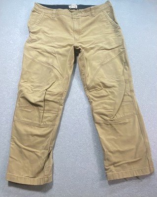 LL Bean Katahdin Carpenter Khaki Workwear Reinforced Utility 40x30 Distressed
