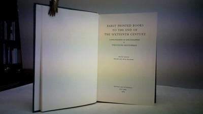 Early printed books to the end of the sixteenth century