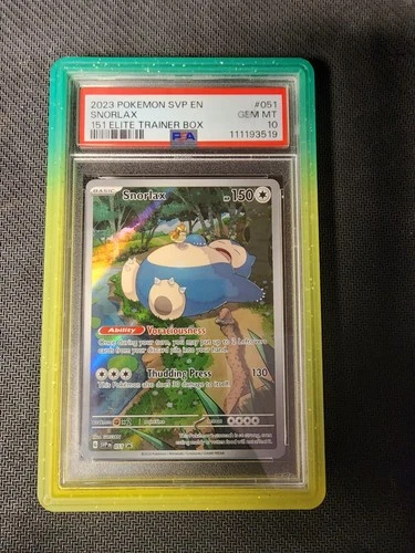 Snorlax 051/165 151 Elite Trainer Box Svp En-sv Black Star Promo Pokemon PSA 10
