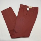 Orvis Pants Mens 34 Rust Surf Washed Cotton Chino Unfinished Hem Straight Leg