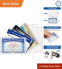 Crystal Clear 12 Mil Medicare Card Protector Sleeves - 6 Pack for IDs  More