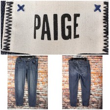 Paige Kylie Crop Women's Blue Jeans Stretch Skinny Size 28"x28" Made in USA