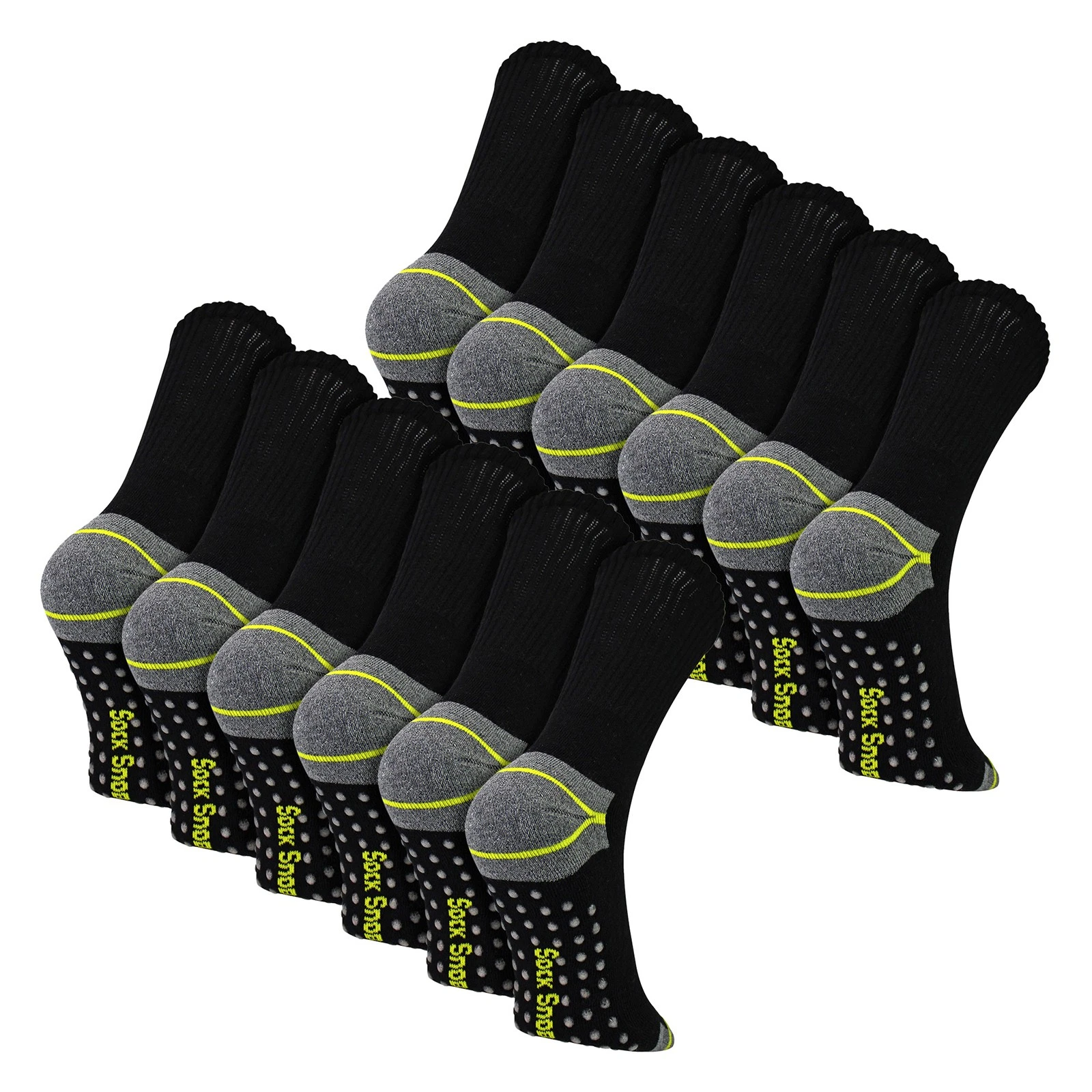 Sock Snob - 12 Pairs Mens Non Slip Work Socks | Durable Boot Socks with Grips