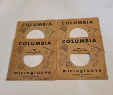 45 RPM 7" RECORD SLEEVES CO. SLEEVE 4 PACK SEE PHOTO Columbia Records SLV377