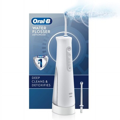 Oral-B Water Flosser Advanced, kabellose tragbare Munddusche Griff mit 2