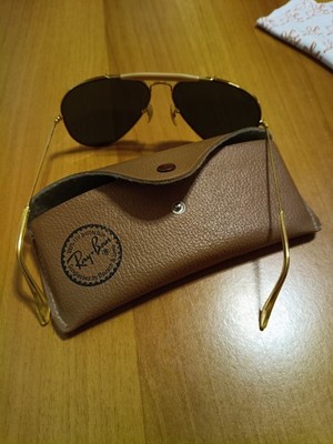 Occhiali 60er B&L RayBan Pilotensonnenbrille 58/14 Goldgestell grüne Gläser USA
