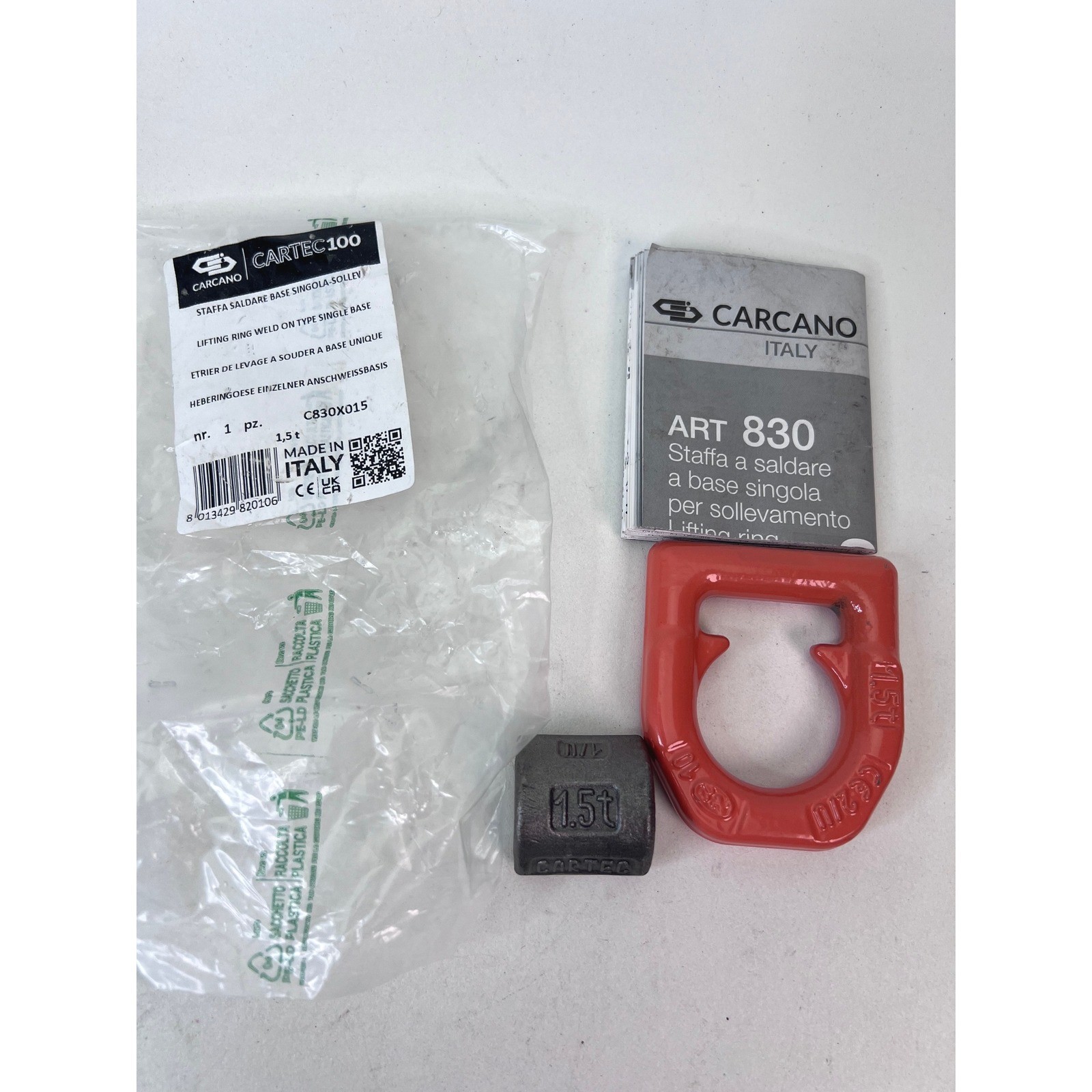CARCANO Italy Lifting Ring Weld On Type Single Base 1.5t C830X015