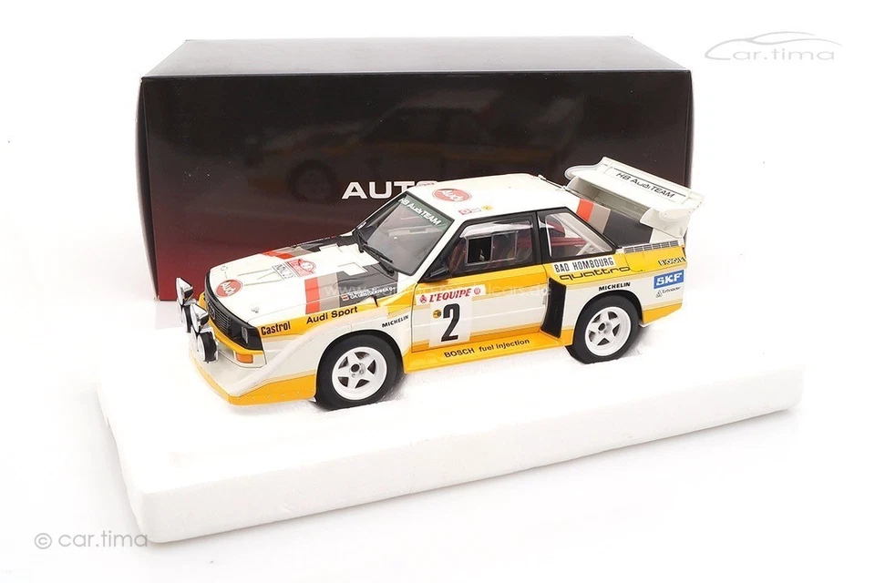 Audi Sport Quattro S1 Rallye Monte Carlo 1986 Röhrl/Geistdörfer AUTOart 1:18 886 - Bild 1 von 4