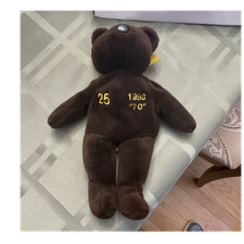 Bamm Beanos McGwire 25 Plush Beanbag Bear 1998 Brown Yellow Crown