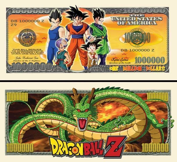 DRAGON BALL Z BILLET MILLION DOLLARS US! collection Manga Série Son Goku sangoku