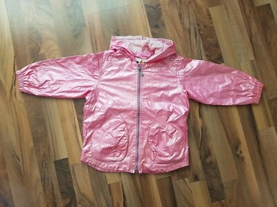 Jacke Windjacke Regenjacke Matschjacke rosa 104 m. Kapuze Buddeljacke Übergang - Bild 1 von 3