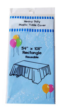  6-pack Heavy Duty Plastic Table Covers Tablecloth Reusable  Rectangle 54 X 1