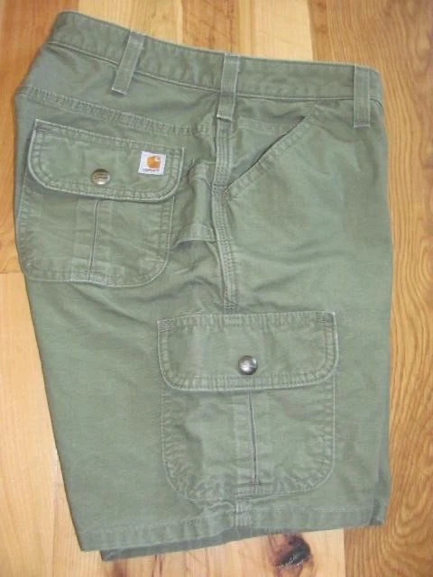 Carhartt Green Cargo Hiking Work Canvas Shorts Women's 27 x 7 (H9-1)
