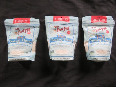 (3) Resealable Packs Bob's Red Mill Gluten Free 1 To 1 Baking Flour 22 Oz Each