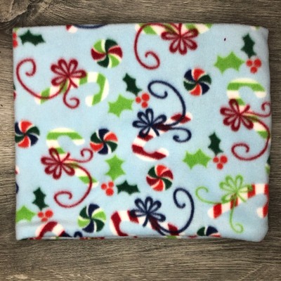 candy cane peppermint Christmas gaiter neck warmer fleece Scarf Tube Earmuff