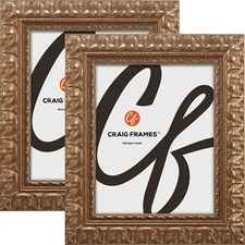 Bravado Ornate, 2" Bronze Picture Frame, Common Sizes 4x5 - 24x36, 2-Pack