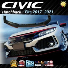 Front Bumper Lip Carbon Fiber Type R Style For 2017-2021 Honda Civic Hatchback