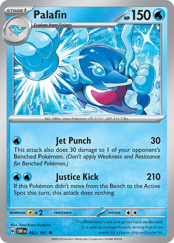 Palafin 62/197 Rare Holo | Obsidian Flames | Pokemon Card