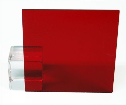 1/8" Transparent Dark Red Acrylic Plexiglass Sheet 12" x 12" Cast Plastic AZM