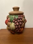 Vintage Fruit and Nuts Ceramic Cookie Jar - Grapes Apples Pears Walnuts — photo 1