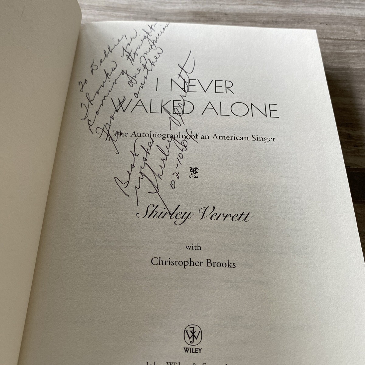 I Never Walked Alone Signed&Inscribed By Shirley Verrett The