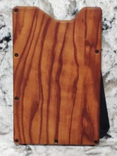GRIP6 RFID BLOCKING FAUX OLIVE WOOD ALUMINIUM WALLET