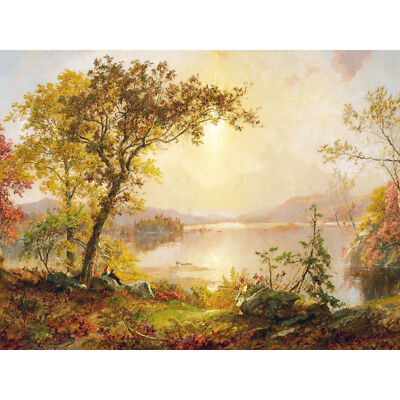Cropsey Greenwood Lake Herbst Sonne Licht Hudson Gemälde groß Leinwand Kunstdruck