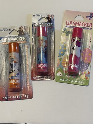 Lot of 3 Lip Smacker Frozen Waffles & Syrup Fruit Punch Unicorn Dreams Balm