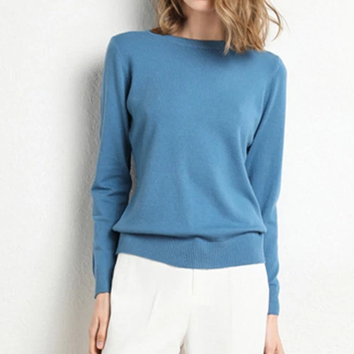 Damen Strick Kaschmir Pullover Rundhals dünn - Bild 8 von 19