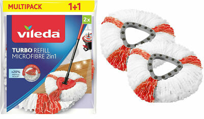 Wischmop Vileda 2 Stück EasyWringTurbo Ersatzkopf Bodenwischer Ersatz Microfibre
