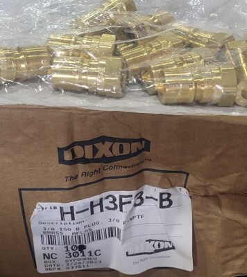 Dixon 3/8''  NPTF DQC H-ISO-B Brass Female Plug H3F3-B QTY 10