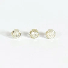5-6 mm Off White Lab Created Diamond Beads 3 Pcs Certified ! Jewelry Making
