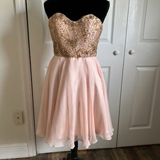 ALYCE Paris Beaded Corset Bodice Short Homecoming Prom Dress. Size 2. Blush Pink