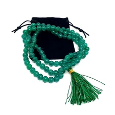 Jade Mala Crystal Worry Beads Gemstone Green 108+1 Prayer Genuine Natural Real