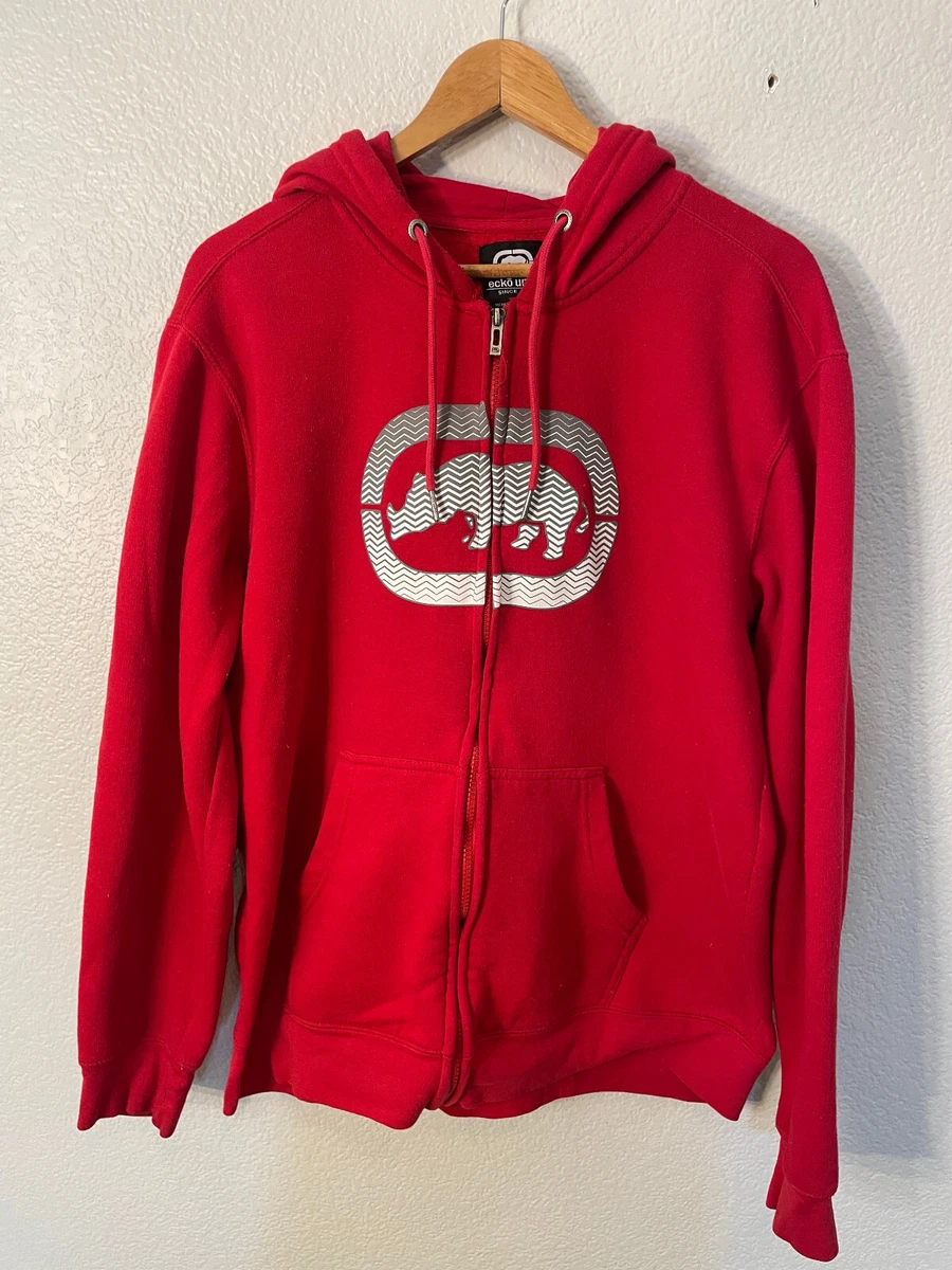 Vintage Y2K Red Ecko Unltd Full Zip Hoodie Size Large