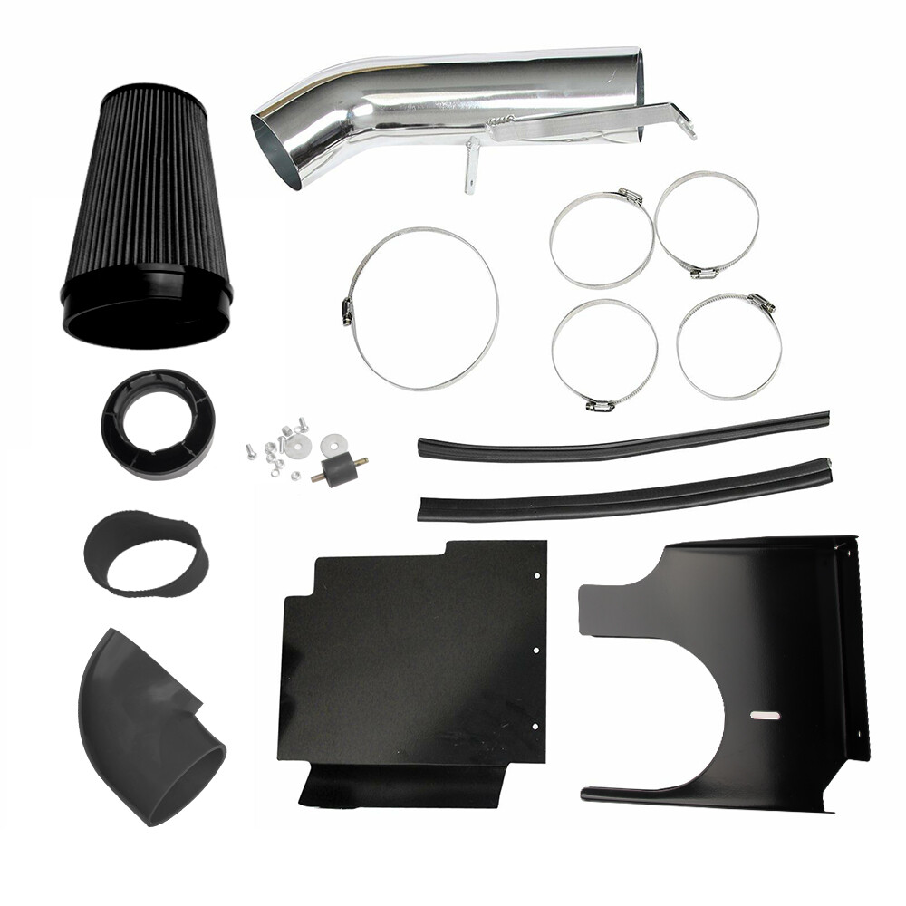 Cold Air Intake System+Heat Shield For 99-06 GMC/Chevy V8 4.8L/5.3L/6.0L Black