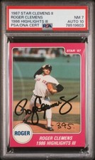 1987 Star Roger Clemens 1986 Highlights III SP Red Sox PSA 7 Auto 10 Pop 1/1/0