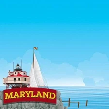 Scrapbooking Crafts 12X12 Paper Maryland Rock Lighthouse Sailboat Ocean Clouds