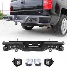 Full-width Black Heavy Duty Steel Rear Bumper For 2007-2018 Chevy Silverado 1500 Full-width Black Heavy Duty Steel Rear Bumper For 2007-2018 Chevy Silverado 1500