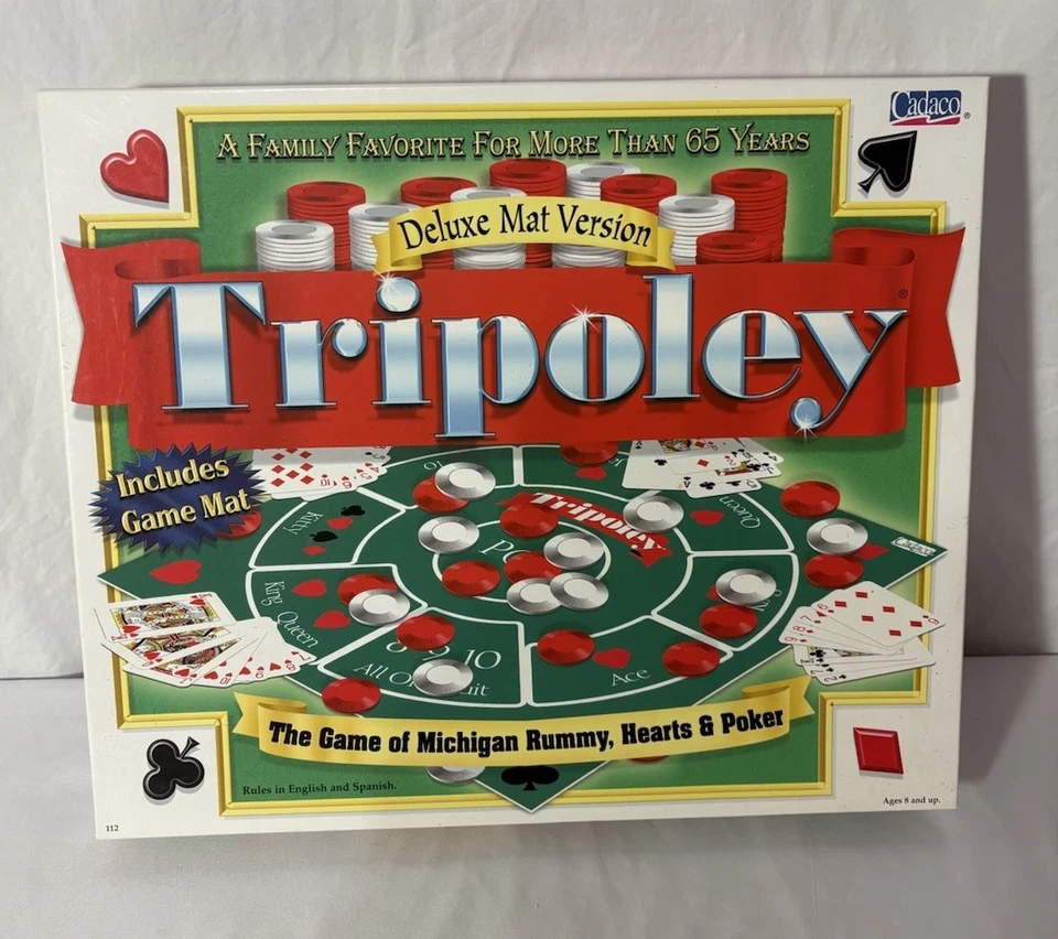 VINTAGE Tripoley Deluxe Edition COMPLETE Cadaco 1999 Cards Poker Hearts Rummy - Image 4 of 4