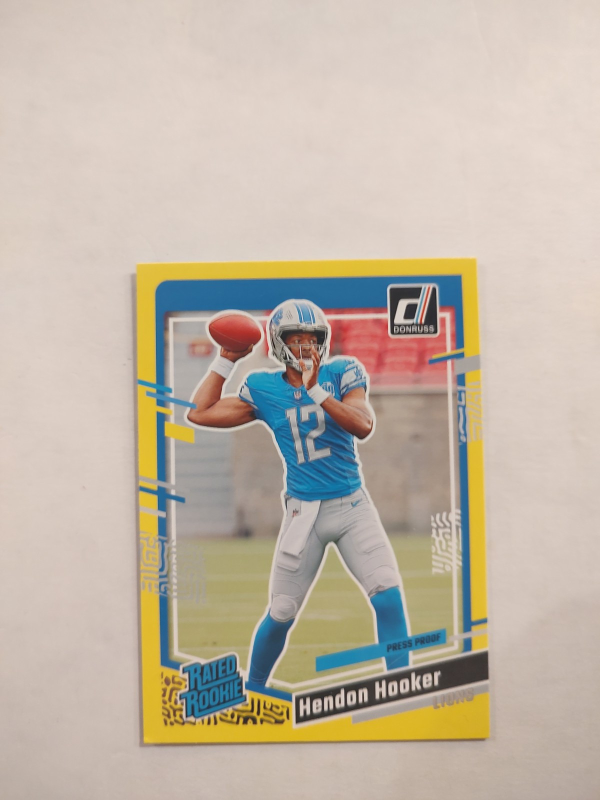 2023 Panini Donruss - Rated Rookie Press Proof Yellow #329 Hendon Hooker (RC)