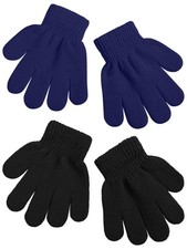 Cooraby 2 Pairs Kid's Thick Magic Gloves Toddler Winter Stretchy Warm Full Fi...