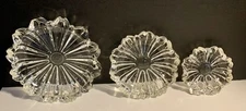 3 Glass Stacking Ashtrays Trinket Nut Dishes Hazel Atlas Vintage