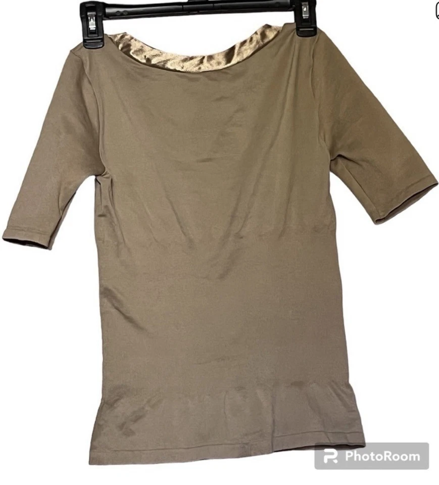 Top de compresión Heavenly Shapewear elástico manga corta talla grande Foto 2 de 4