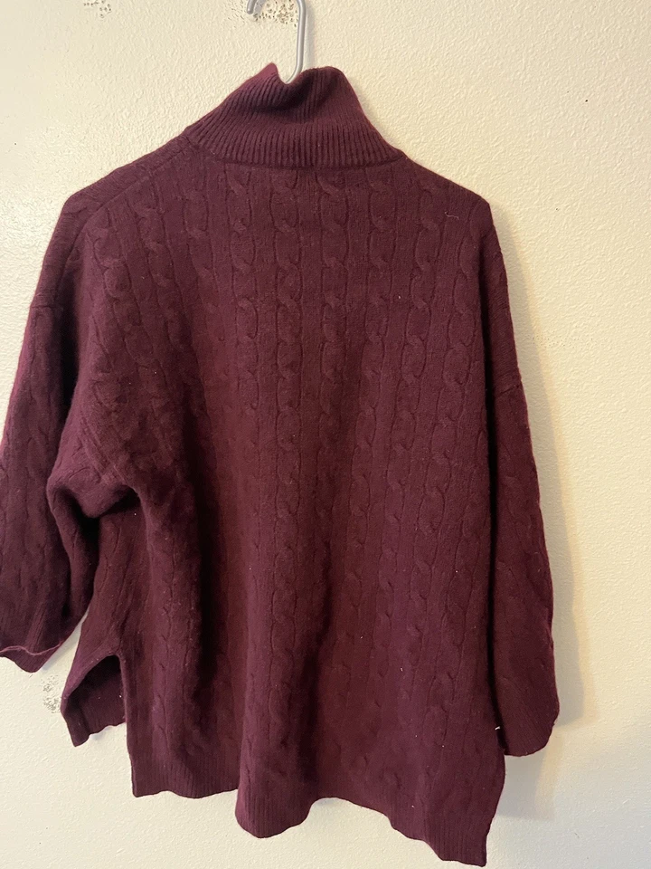 Ralph Lauren Mujer Cable Cachemira Cárdigan Capa Mantón Suéter Rojo M L Foto 3 de 4