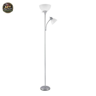 Globe Electric Delilah 72'' Silver Torchiere & Reading Lamp