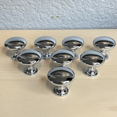Lot Of 8 Shiny Chrome Door Drawer Cabinet Pull Handles Kitchen Bathroom 1.25'' D