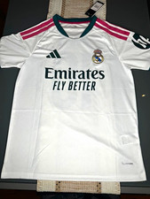 Real Madrid Soccer Jersey White Emirates Fly Better Mbappé 10 MEN SIZE XL