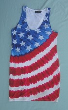 For G and PL Women Patriotic Sundress Stars & Stripes Size M Chest 36"
