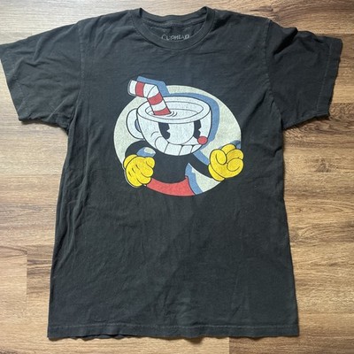 Cuphead Game Graphic Tee Men s Medium Netflix Gaming Shirt Cartoon Comic-Con